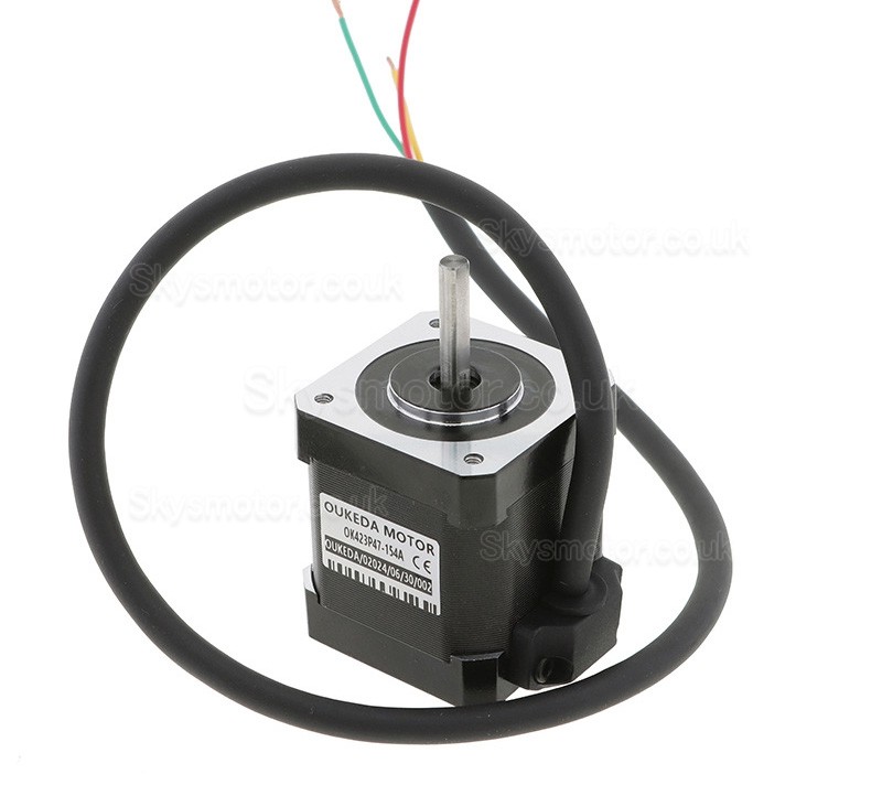 Oukeda NEMA 17 Stepper Motor OK423P47-154A 1.2 Deg 32Ncm 3 Phase 1.5A 5.4VDC D-cut